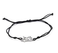 Renard Bracelet Femmes Filles En Acier Inoxydable Évider Style Unique Abstrait Mignon Grande Queue Renard Corde Double Bracelet Bijoux Renard Amant Cadeau (argent)