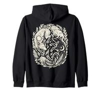 Renard céleste Yin-Yang Soleil et Lune Boho Woodland Art Sweat à Capuche