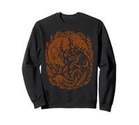 Renard céleste Yin-Yang Soleil et Lune Boho Woodland Art Sweatshirt