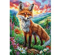 Renard dans la forêt magique 300 Pièces Puzzle Collectionneur En Carton Haute Densité Épais Conte de fées d'accompagnement magique Haute Difficulté Décoration Murale Oeuvre D'Art Cadeau Noël Premium 3