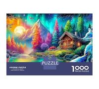 Renard dans la Neige Améliorations de l'Habitat Poisson Cosmique Puzzle Unique 1000 Pièces pour Adultes Coloré Énigmatique, Défi et Cérébral Puzzles Amusante pour la Maison 52x38cm/1000pcs