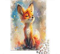 Renard de Dessin animé Puzzle Adulte 1000 Pièces Artisanat Cadeau Famille Puzzle Classique 3D Puzzles Cadeau Unique DécoSourision Intérieure 1000pcs (75x50cm)