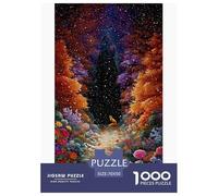 Renard de Fantasy Puzzles 1000 Pièces Jeu De Défi Jouet Adultes Et Enfants Starry Forêt Jeu De Puzzle Défi ÉduChatif Lien Familial Cadeau Décoration Maison 70x50cm/1000pcs