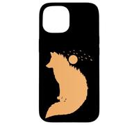 Renard Devant la Lune Renard Rouge Animal Sauvage Coque pour iPhone 15