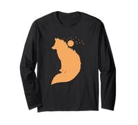 Renard Devant la Lune Renard Rouge Animal Sauvage Manche Longue