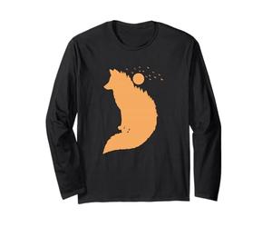 Renard Devant la Lune Renard Rouge Animal Sauvage Manche Longue