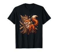 Renard en colère aux Yeux Brillants Wild Forest Power T-Shirt