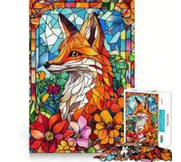 Renard en vitrail, Puzzle de 1000 pièces pour Adolescents, Jeu de réflexion et de complicité, pièce de Collection Artistique découpée avec précision 50x75cm