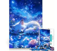 Renard endormi dans Une forêt de rêve Puzzle de 1000 pièces pour Adultes Jeu de logique Fine Loisirs paisibles Bords Nets Joli Cadeau 38x52cm