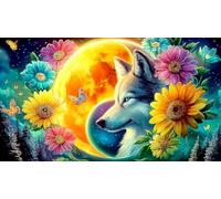 Renard et Poissons koï dans Un étang aux Lotus Puzzle pour Adultes: 1000 Pièces en Carton Recyclé pour la Décoration 38x52cm/1000pcs