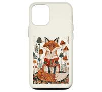 Renard fantaisiste lisant dans Une scène de Livre d'histoires de forêt de Champignons Coque pour iPhone 12/12 Pro