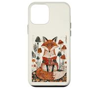 Renard fantaisiste lisant dans Une scène de Livre d'histoires de forêt de Champignons Coque pour iPhone 12 Mini