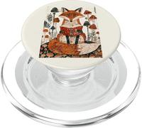 Renard fantaisiste lisant dans Une scène de Livre d'histoires de forêt de Champignons PopSockets PopGrip pour MagSafe