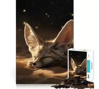 Renard Fennec endormi dans Le désert, Puzzle de 1000 pièces pour Adultes, Jeu de réflexion, Divertissement partagé, découpe de précision, œuvre d'art 38x52cm