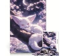 Renard Fennec endormi, Puzzle de 1000 pièces pour Adultes, Jeu de réflexion, Divertissement partagé, découpe de précision, Objet d'art à Exposer 38x52cm