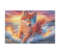 Renard feu forêt de Fleurs Faune Sauvage Nature Sauvage Puzzles 1000 Pièces pour Adultes Educa Jeu De Famille Premium 3D Qualité Supérieure Décoration Murale Challenge Relaxant Cadeau 1000 PCS