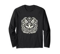 Renard Floral Mandala Line Art Nature Animal Design Manche Longue