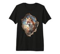 Renard Forêt Animaux Étoiles T-Shirt Haut de Gamme