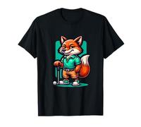 Renard Golf Sourire Style Décontracté T-Shirt