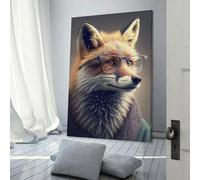 Renard hipster en vêtements, 1 toile murale pour chambre à coucher, pour adolescentes, femmes, décoration de salon, 60 x 90 cm