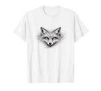 Renard Illustration | Art Line Sombre avec Regard doré T-Shirt