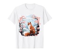 Renard Japonais Cerisier Fleur Fleur Kawaii Art Japonais T-Shirt