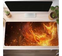 Renard Jaune Tapis de Souris de Jeu, 120 x 60cm XXL Tapis Souris Gaming Grand, Antidérapant Étanche, iExtended Long Clavier Mouse Pad XXL, Accessoire Bureau, pour Gamer, Ordinateur, PC PjY5129 T-3