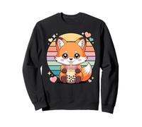 Renard Kawaii Boisson Bubble Tea Coeur Sweatshirt