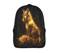 renard lumineux des bois sac à dos loisirs solide et robuste cool étudiants sac d'école faune 3d imprimé sac à dos d'école 2 compartiment-16,12 ans et plus garcon fille pour les voyages les affaires