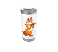 Renard Musicien Flûte Musique Gobelet isotherme en acier inoxydable double paroi