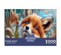 Renard Puzzle 1000 Pieces Cadeau Unique Grass Flower Prairie Défi Jouet À De Qualité Supérieure Peinture Art pour Adultes Et Enfants À Partir De 14 Ans 38x26cm/1000pcs