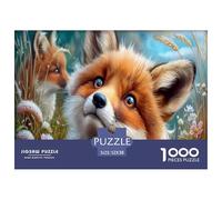 Renard Puzzle 1000 Pièces Jouet en Bois Cadeau Unique De l'art De La Décoration Grass Flower Prairie Challenge Toy Adultes Et Enfants À Partir De 14 Ans 52x38cm/1000pcs