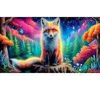 Renard Puzzles 1000 pièces Cadeau Unique Jeu éducatif défi Jouet de qualité supérieure Peinture Art pour Adultes et Enfants à partir de 12 Ans renard38x52cm/1000pcs