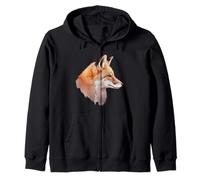 Renard réaliste Aquarelle Art Nature Woodland Animal Graphic Sweat à Capuche