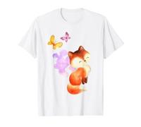 Renard, Renards, Renardeau, Animal de la forêt T-Shirt Graphique avec Valeur, Homme, Blanc, S