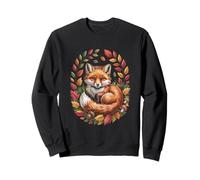 Renard rouge d'automne niché parmi les feuilles et les glands Sweatshirt