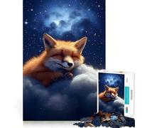 Renard Roux endormi Puzzle 1000 pièces pour Adultes Jeu de réflexion Activité ludique à Partager Découpe de précision Décoration Artistique 50x75cm