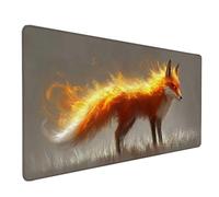 Renard Tapis de Souris XXL 100x50cm, Tapis Souris Animal sous Main Bureau avec Bords Cousus, Imperméable Mouse Pad Base en Caoutchouc Antidérapant Surface pour Gamer, PC, Cadeau Femme -lsy26031D