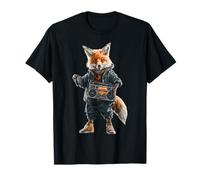 Renard tenant la radio motif musique illustration animal renard T-Shirt
