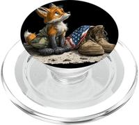 Renard tragique avec Look Champ de Bataille PopSockets PopGrip pour MagSafe