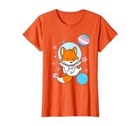Renard transgenre dans l'espace Trans Pride T-Shirt, Femme, Orange, L