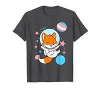 Renard transgenre dans l'espace Trans Pride T-Shirt, Homme, Chiné Foncé, M