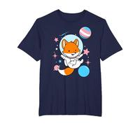 Renard transgenre dans l'espace Trans Pride T-Shirt, Homme Grandes Tailles, Bleu Marine, 4X Tall