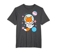Renard transgenre dans l'espace Trans Pride T-Shirt, Homme Grandes Tailles, Chiné Foncé, 5X Tall