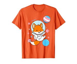 Renard transgenre dans l'espace Trans Pride T-Shirt, Homme, Orange, 3XL