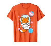 Renard transgenre dans l'espace Trans Pride T-Shirt, Homme, Orange, XXL