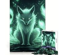 Renard Vert Mystique pour Adultes, Puzzle de 1000 pièces, Jeu de réflexion, Anti-anxiété, Bords précis, Cadeau attentionné (38x26cm)