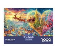 Renard Volant, traîneau, Sapin de Noël Lumineux dans Le Village Puzzle De 1000 Pièces Christmas Style Cadeau d'anniversaire Parfait pour Enfants Et Adultes 70x50cm/1000pcs