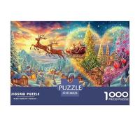 Renard Volant, traîneau, Sapin de Noël Lumineux dans Le Village Puzzle De 1000 Pièces Christmas Style Défiant Et De Jeu d'esprit pour Toutes Les Âges 38x26cm/1000pcs