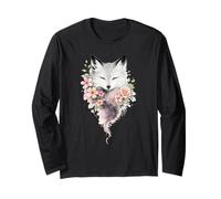 Renard Zen Floral Minimaliste Art Japonais méditation Manche Longue